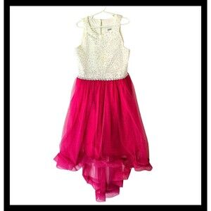 Speechless Lace to Tulle High Low‎ Dress Fit Flare girls size 10 Shimmer